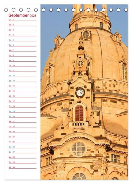 Produktbild: Frauenkirche Dresden (Tischkalender 2026 DIN A5 hoch), CALVENDO Monatskalender