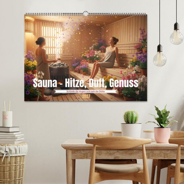 Produktbild: Sauna - Hitze, Duft, Genuss (Wandkalender 2027 DIN A2 quer), CALVENDO Monatskalender