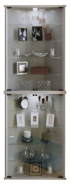 Produktbild: Holz Glas Eckvitrine Vitrine Sammelvitrine Jecka