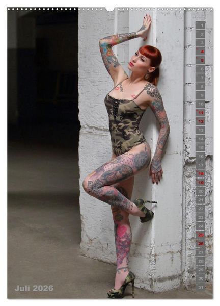 Produktbild: Beauty Tattoo Girls 2026 (Wandkalender 2026 DIN A2 hoch), CALVENDO Monatskalender