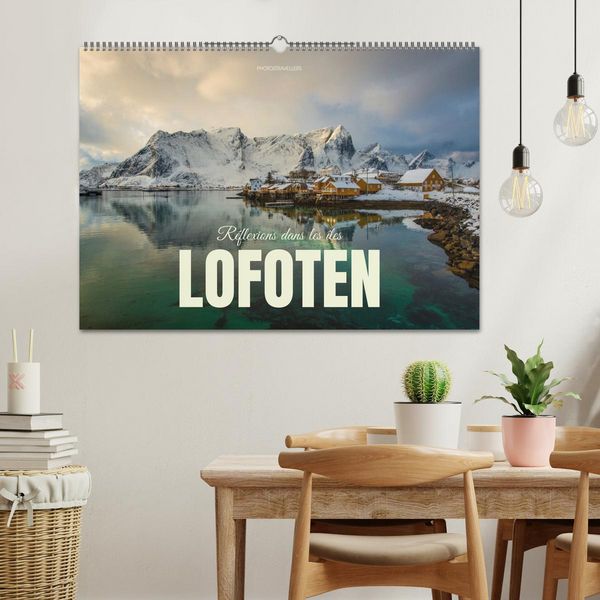 Produktbild: R&eacute;flexions dans les &icirc;les Lofoten (Calendrier mural 2026 DIN A2 vertical), CALVENDO calendrier mensuel