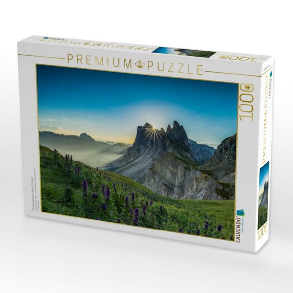 Produktbild: CALVENDO Puzzle Sonnenaufgang am Seceda, St. Ulrich | 1000 Teile Lege-Gr&ouml;&szlig;e 64x48cm Foto-Puzzle f&uuml;r gl&uuml;ckliche Stunden