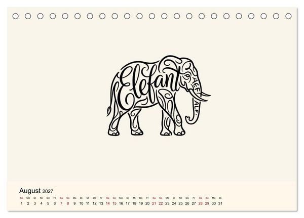 Produktbild: Buchstabentiere (Tischkalender 2027 DIN A5 quer), CALVENDO Monatskalender