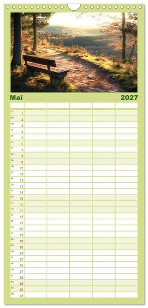 Produktbild: Familienplaner 2027 - Wandergl&uuml;ck - Momente der Freiheit in der Natur mit 5 Spalten (Wandkalender, 21 x 45 cm) CALVENDO