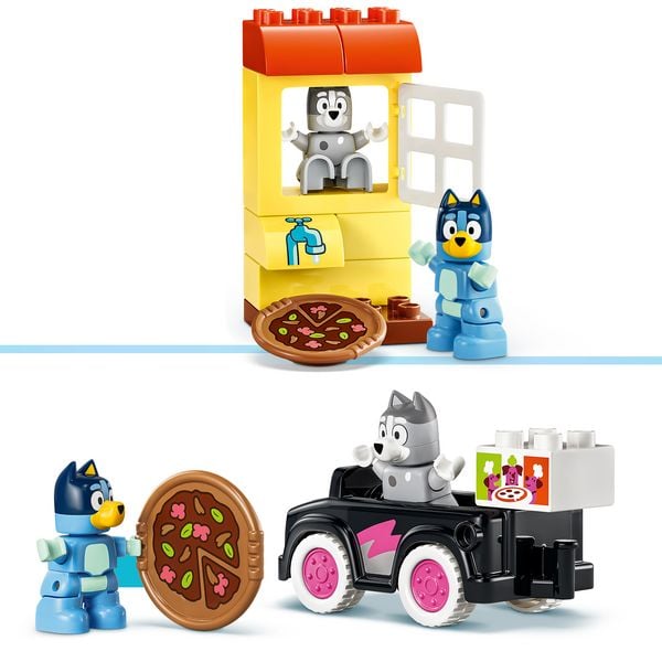 Produktbild: LEGO DUPLO 10469 Bluey Pizza-Schwestern mit Muffin und Bluey, Spielzeug