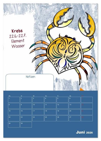 Produktbild: Sternzeichen &bull; Geburtstagskalender / Planer (Wandkalender 2026 DIN A2 hoch), CALVENDO Monatskalender