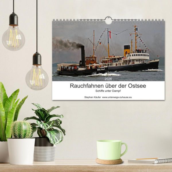 Produktbild: Rauchfahnen &uuml;ber der Ostsee - Schiffe unter Dampf (Wandkalender 2026 DIN A4 quer), CALVENDO Monatskalender