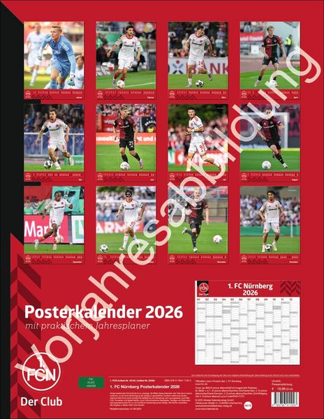 Produktbild: 1. FC N&uuml;rnberg Posterkalender 2027