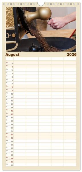 Produktbild: Familienplaner 2026 - Brot & Kaffee Impressionen 2026 mit 5 Spalten (Wandkalender, 21 x 45 cm) CALVENDO