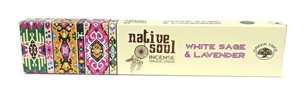 Produktbild: R&auml;ucherst&auml;bchen Green Tree Native Soul "White Sage & Lavender" 15gr.