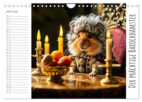 Produktbild: History Hamster - Die Geschichte der Welt in 12 Nagerbildern (Wandkalender 2026 DIN A4 quer), CALVENDO Monatskalender