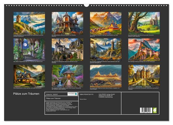 Produktbild: Pl&auml;tze zum Tr&auml;umen (Wandkalender 2026 DIN A2 quer), CALVENDO Monatskalender