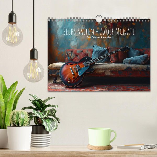 Produktbild: Sechs Saiten, Zw&ouml;lf Monate - Der Gitarrenkalender (Wandkalender 2026 DIN A4 quer), CALVENDO Monatskalender