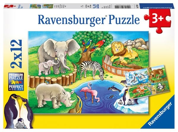 Puzzle Ravensburger Tiere im Zoo 2 X 12 Teile