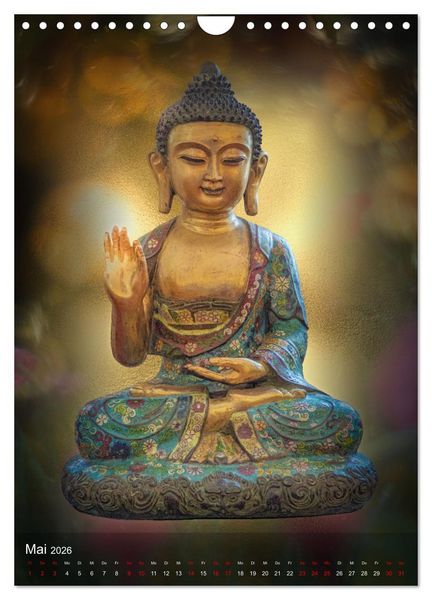 Produktbild: Die Welt mit Buddha (Wandkalender 2026 DIN A4 hoch), CALVENDO Monatskalender