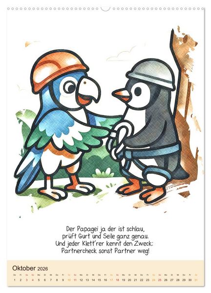 Produktbild: Tierisch hoch hinaus: Von A bis Z durchs Kletterabenteuer! - Der Kalender zum Kinderbuch (Wandkalender 2026 DIN A2 hoch), CALVENDO Monatskalender