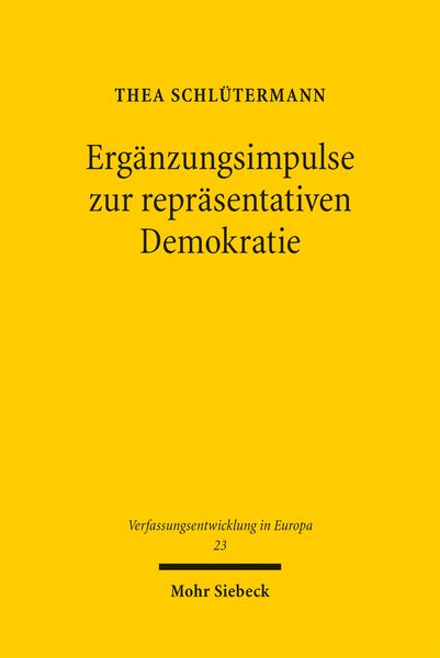 Produktbild: Erg&auml;nzungsimpulse zur repr&auml;sentativen Demokratie