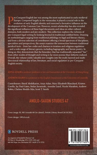 Produktbild: Law, Literature, and Social Regulation in Early Medieval England