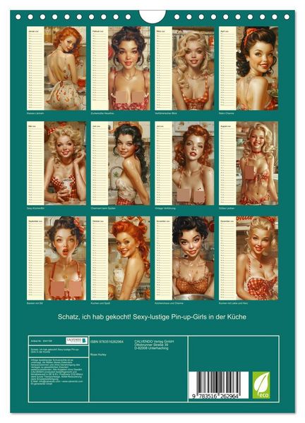 Produktbild: Schatz, ich hab gekocht! Sexy-lustige Pin-up-Girls in der K&uuml;che (Wandkalender 2026 DIN A4 hoch), CALVENDO Monatskalender