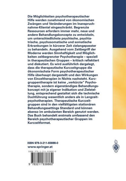 Produktbild: Volker Tschuschke Kurzgruppenpsychotherapie Theorie und Praxis