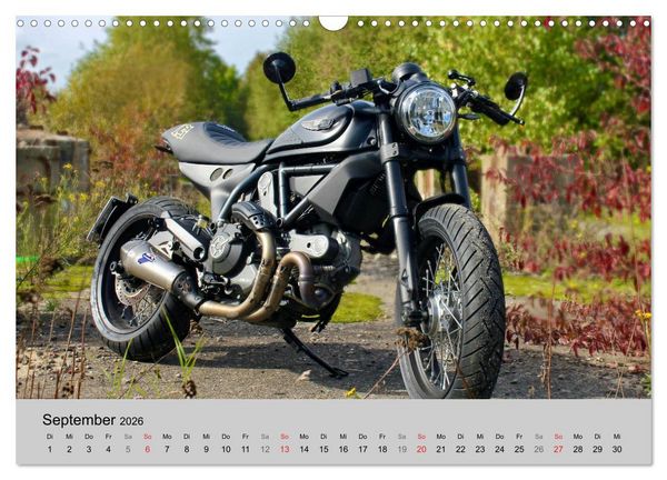 Produktbild: Scrambler Motorr&auml;der mit Stil (Wandkalender 2026 DIN A3 quer), CALVENDO Monatskalender