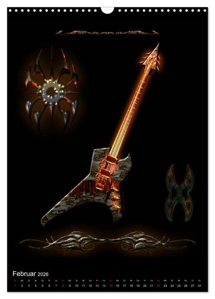 Produktbild: Heroische Gitarren (Wandkalender 2026 DIN A3 hoch), CALVENDO Monatskalender