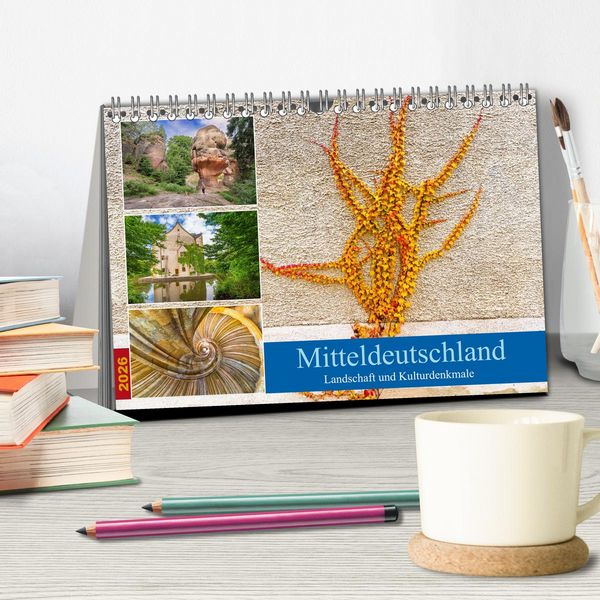 Produktbild: Mitteldeutschland - Landschaft und Kulturdenkmale (Tischkalender 2026 DIN A5 quer), CALVENDO Monatskalender