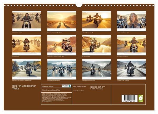 Produktbild: Biker in unendlicher Weite (Wandkalender 2026 DIN A3 quer), CALVENDO Monatskalender