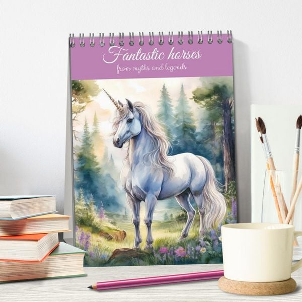 Produktbild: Fantastic horses from myths and legends (Desk Calendar 2026 DIN A5 portrait), CALVENDO 12 Month DeskCalendar