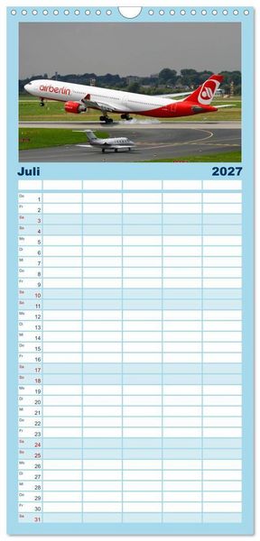 Produktbild: Familienplaner 2027 - In Memoriam Air Berlin mit 5 Spalten (Wandkalender, 21 x 45 cm) CALVENDO