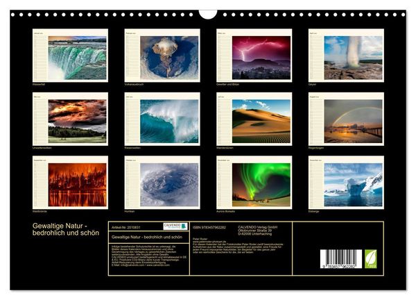 Produktbild: Gewaltige Natur - bedrohlich und sch&ouml;n (Wandkalender 2026 DIN A3 quer), CALVENDO Monatskalender