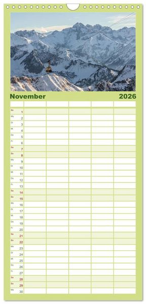 Produktbild: Familienplaner 2026 - Das Oberstdorfer Allg&auml;u mit 5 Spalten (Wandkalender, 21 x 45 cm) CALVENDO