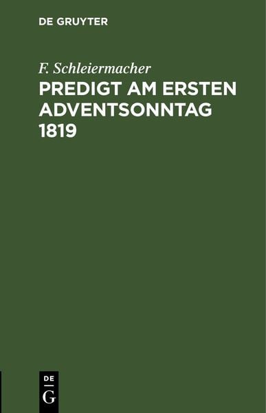 Produktbild: Predigt am ersten Adventsonntag 1819