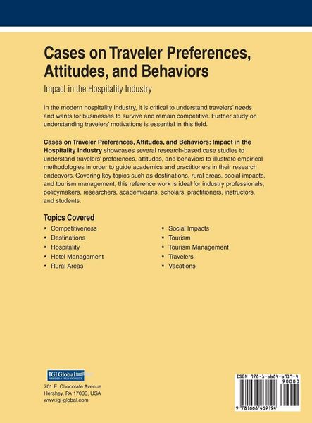 Produktbild: Cases on Traveler Preferences, Attitudes, and Behaviors