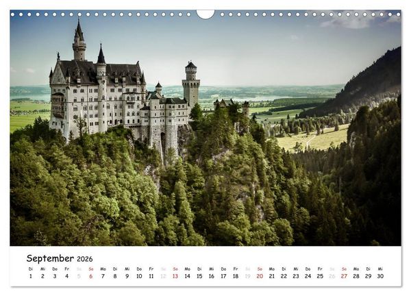 Produktbild: Schl&ouml;sser und G&auml;rten S&uuml;ddeutschland (Wandkalender 2026 DIN A3 quer), CALVENDO Monatskalender