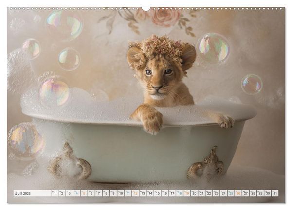 Produktbild: Wasserschlacht mit Flauschalarm (hochwertiger Premium Wandkalender 2026 DIN A2 quer), Kunstdruck in Hochglanz