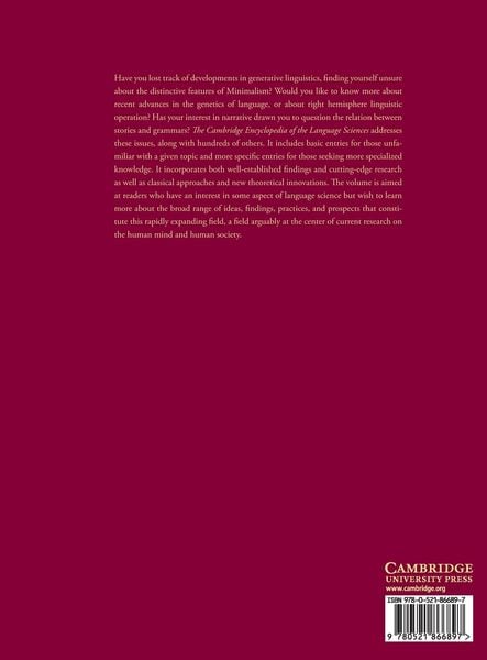 Produktbild: The Cambridge Encyclopedia of the Language Sciences