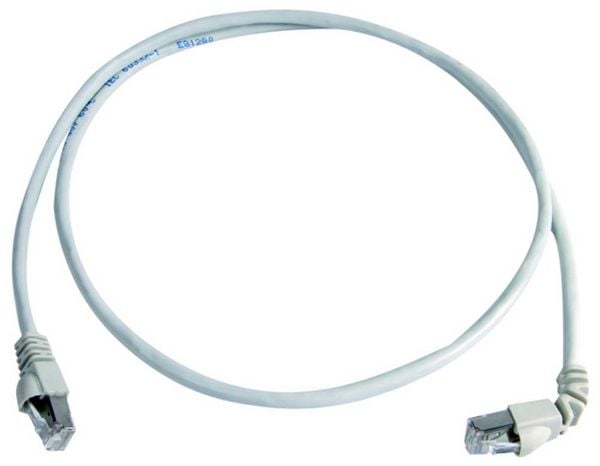 Produktbild: Teleg&auml;rtner 100008848 RJ45 Patchkabel CAT 6a S/FTP 7.5 m Grau Flammwidrig, mit Knickschutzt&uuml;lle 1 St.