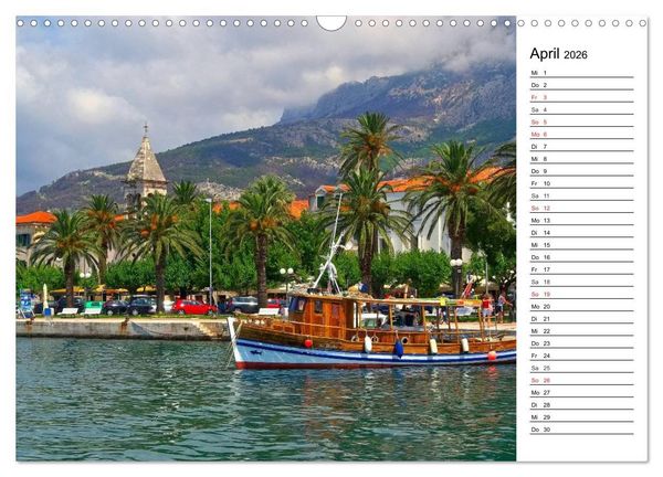 Produktbild: Makarska Riviera - Malerische Urlaubsorte in Dalmatien (Wandkalender 2026 DIN A3 quer), CALVENDO Monatskalender