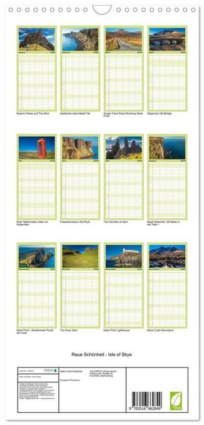 Produktbild: Familienplaner 2026 - Raue Sch&ouml;nheit - Isle of Skye mit 5 Spalten (Wandkalender, 21 x 45 cm) CALVENDO