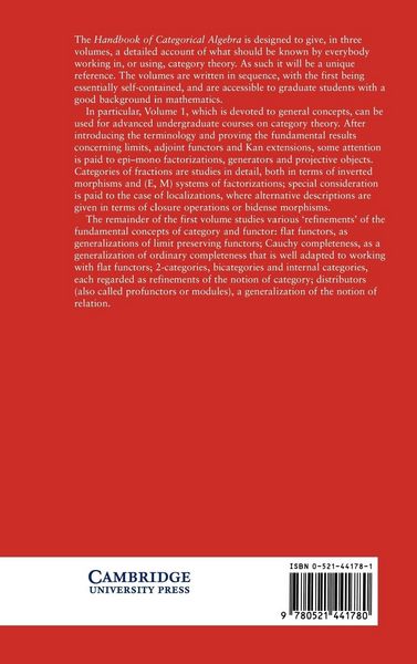 Produktbild: Handbook of Categorical Algebra