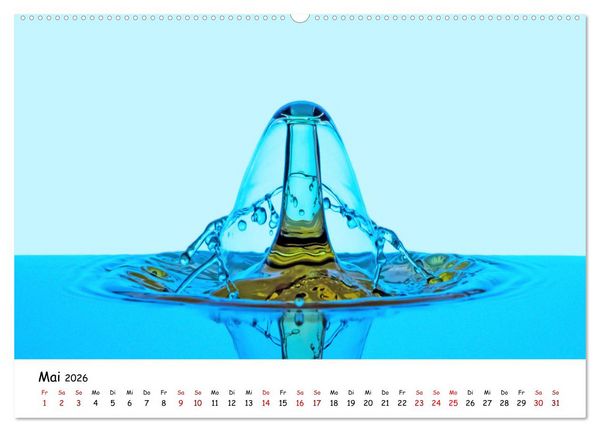Produktbild: Wassertropfen - Kunstwerke der Natur (hochwertiger Premium Wandkalender 2026 DIN A2 quer), Kunstdruck in Hochglanz