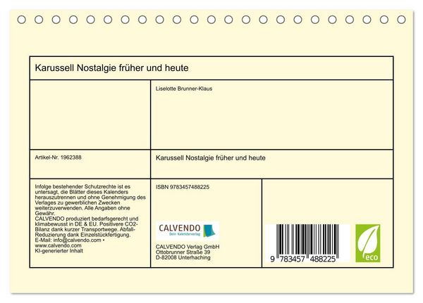 Produktbild: Karussell Nostalgie fr&uuml;her und heute (Tischkalender 2026 DIN A5 quer), CALVENDO Monatskalender