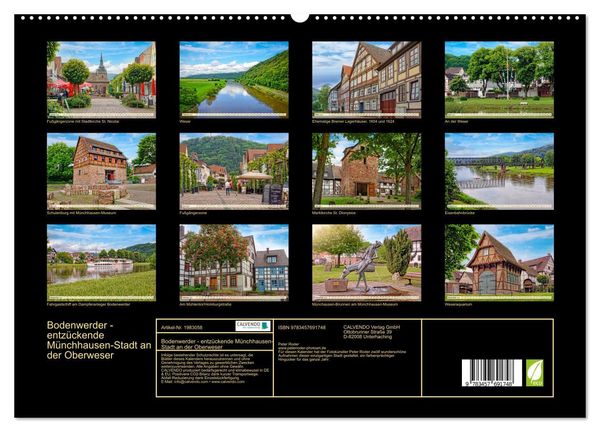Produktbild: Bodenwerder - entz&uuml;ckende M&uuml;nchhausen-Stadt an der Oberweser (hochwertiger Premium Wandkalender 2026 DIN A2 quer), Kunstdruck in Hochglanz