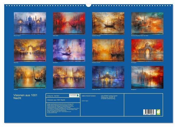 Produktbild: Visionen aus 1001 Nacht (Wandkalender 2026 DIN A2 quer), CALVENDO Monatskalender