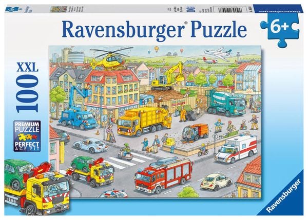 Puzzle Ravensburger Fahrzeuge in der Stadt 100 Teile XXL