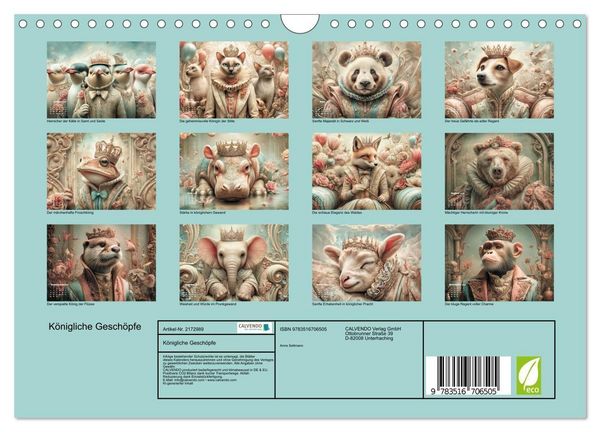Produktbild: K&ouml;nigliche Gesch&ouml;pfe (Wandkalender 2026 DIN A4 quer), CALVENDO Monatskalender