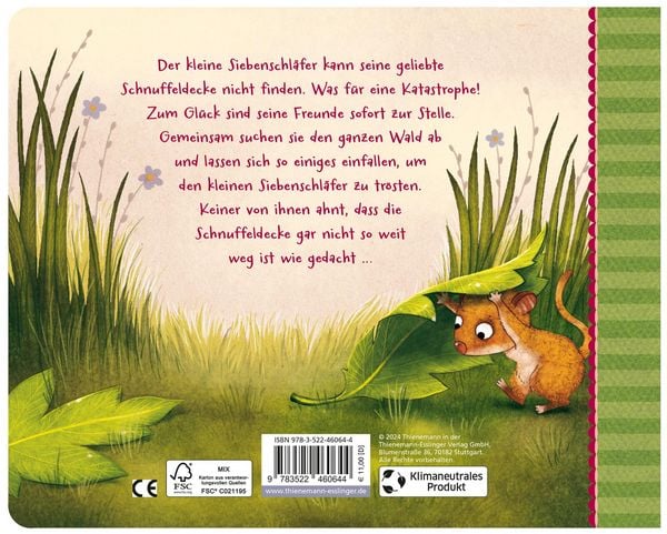 Produktbild: Der kleine Siebenschl&auml;fer 7: Die Geschichte vom kleinen Siebenschl&auml;fer, der seine Schnuffeldecke verloren hatte