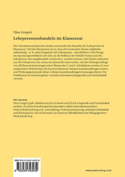 Produktbild: Lehrpersonenhandeln im Klassenrat