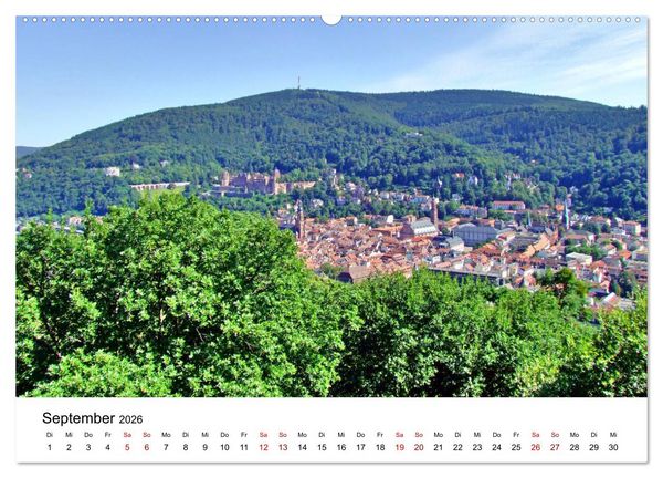 Produktbild: Heidelberg - Heiligenberg und Philosophenweg (Wandkalender 2026 DIN A2 quer), CALVENDO Monatskalender